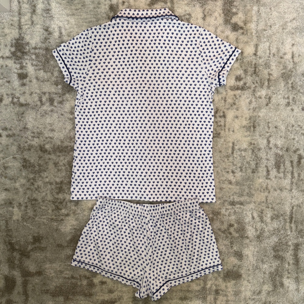 Roller Rabbit Blue Hearts Polo Pajama Set - Picture 3 of 5